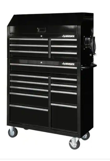41 in. x 24.5 in D 16-Drawer Gloss Black Tool Chest and Cabinet Combo 41 in. x 24.5 in D 16-Drawer Gloss Black Tool Chest and Cabinet Combo