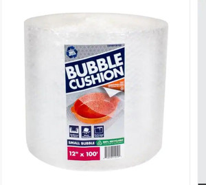 lot 51452 image: Pratt Retail Specialties Clear Perforated Bubble Cushion Wrap,2-Pack