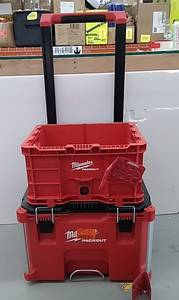 lot 51491 image: Milwaukee Packout Crate Bin Tote set