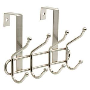 lot 51501 image: Liberty OTDQHK-SN 9 Over The Door 4 Hook Rail Satin Nickel
