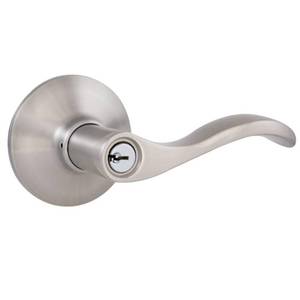 lot 51512 image: Defiant Naples Satin Nickel Keyed Entry Door Handle