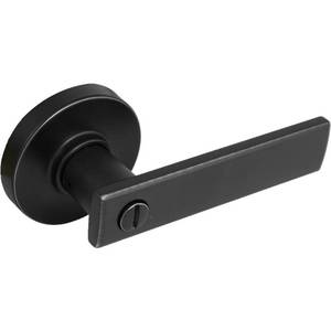 lot 51549 image: Defiant Westwood Matte Black BedBath Door Handle with Round Rose