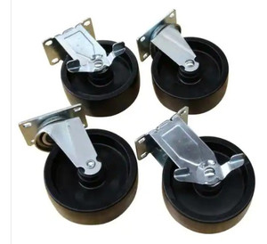 lot 51556 image: Husky 5 in. Black PP Caster Kit for Ready-to-Assemble Steel Garage Base Cabinets