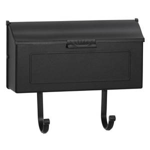 lot 51573 image: Classic Cast Aluminum Wall Mount Mailbox, Black