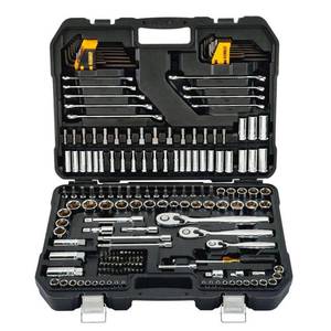 lot 51595 image: DeWalt - 14 in. x 38 in. Drive Polished Chrome Mechanics Tool Set