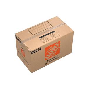 lot 51612 image: The Home Depot 27 in. L x 15 in. W x 16 in. D Large Moving Box with Handles