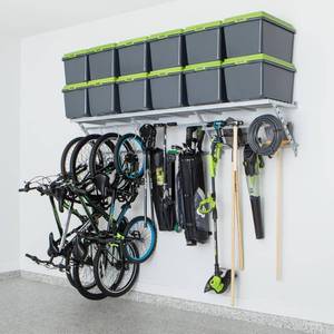 lot 51622 image: Garage Essentials 96 in. W Ultimate Shelf and Track Storage System