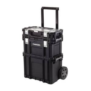 lot 51630 image: Husky 22 in. Connect Rolling System Plastic Tool Box, Black