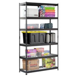 lot 51639 image: Husky 86 in. H x 48 in. W x 18 in. D Black Steel 6-Shelves Shelving Unit