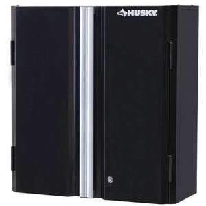lot 51648 image: Husky Ready-to-Assemble 24-Gauge Steel Wall Mounted Garage Cabinet,Black