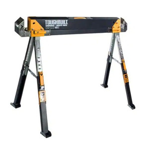 lot 51652 image: TOUGHBUILT Adjustable Height ,25-32 in. and Width 39.9-45.9 in. Steel Sawhorse and Jobsite Table