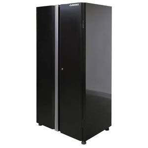 lot 51657 image: Husky Ready-to-Assemble 24-Gauge Steel Garage Gear Cabinet, Smooth glossy black powder coating