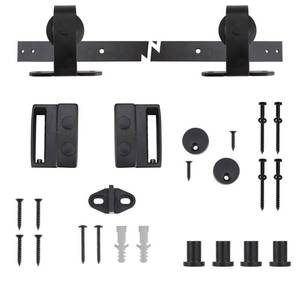 lot 51687 image: Everbilt 72 in. Dark Oil-Rubbed Top Mount Sliding Barn Door Track and Hardware Kit, Dark Oil Rubbed Bronze