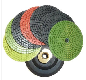 lot 51721 image: 4 in. JHX Wet Diamond Polishing Pads for GraniteConcrete, Set of 7