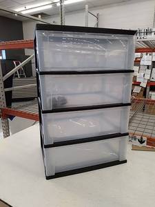 lot 51773 image: 4 drawer plastic storage with wheels
