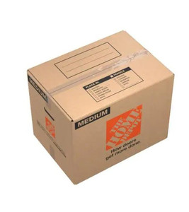 lot 51796 image: The Home Depot 21 in. L x 15 in. W x 16 in. D Medium Moving Box with Handles, 10pk