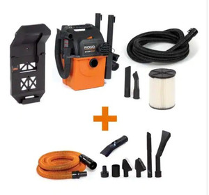 lot 51806 image: RIDGID 5 Gal. 5.0-Peak HP Portable Wall-Mountable WetDry Shop Vacuum