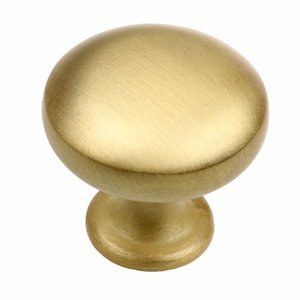lot 52469 image: 2 bags - GlideRite 1.125 in. Solid Classic Round Cabinet Knob, Satin Gold