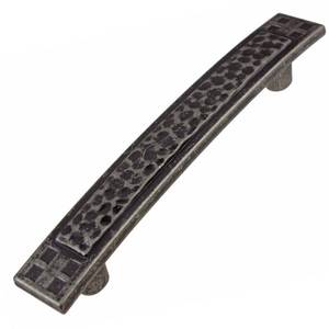 lot 52470 image: GlideRite 3.75 in. Center Hammered Mission Style Pulls Cabinet Hardware Handles, Weathered Nickel