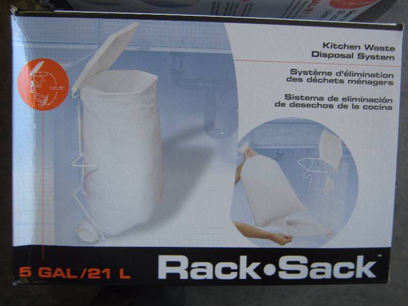 (2) ct. lot Rack Sack, 5 gallon kitchen disposal system Lots of N.O.S