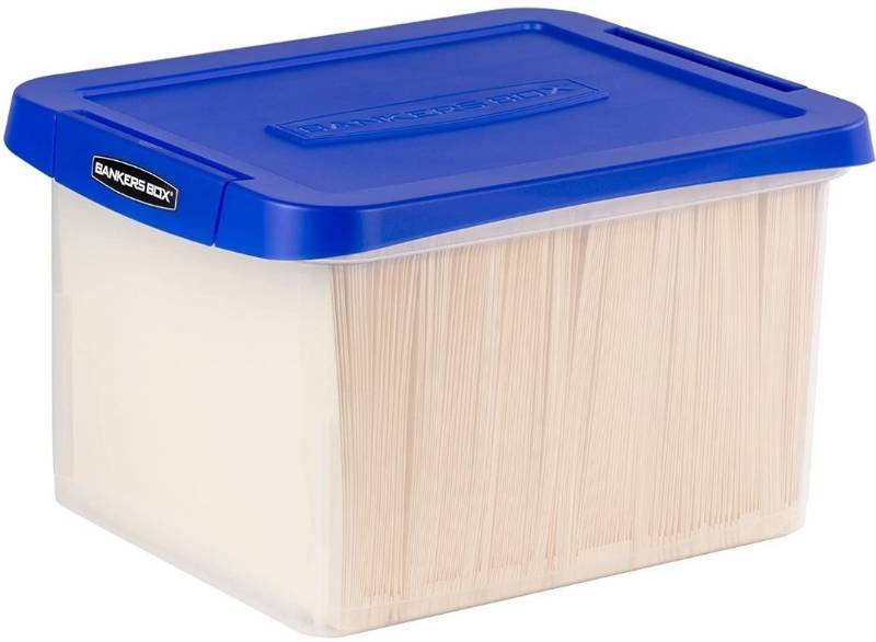lot 29536 image: Plastic Box File Letter Size Clear - Bankers Box