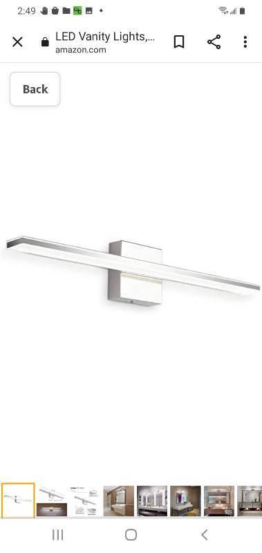 lot 29550 image: LED Vanity Lights, BRIVOLART 24 Inch 14W Cool White 6000K LED Bathroom Bedroom Vanity Light Fixtures Modern Chrome Bathroom Vanity