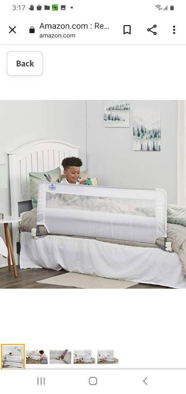 lot 29559 image: Regalo Swing Down 54-Inch Extra Long Bed Rail Guard, with Reinforced Anchor Safety System