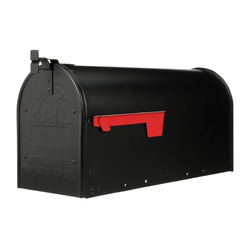 lot 29576 image: Gibraltar Admiral Large Aluminum Post Mount Mailbox, Black