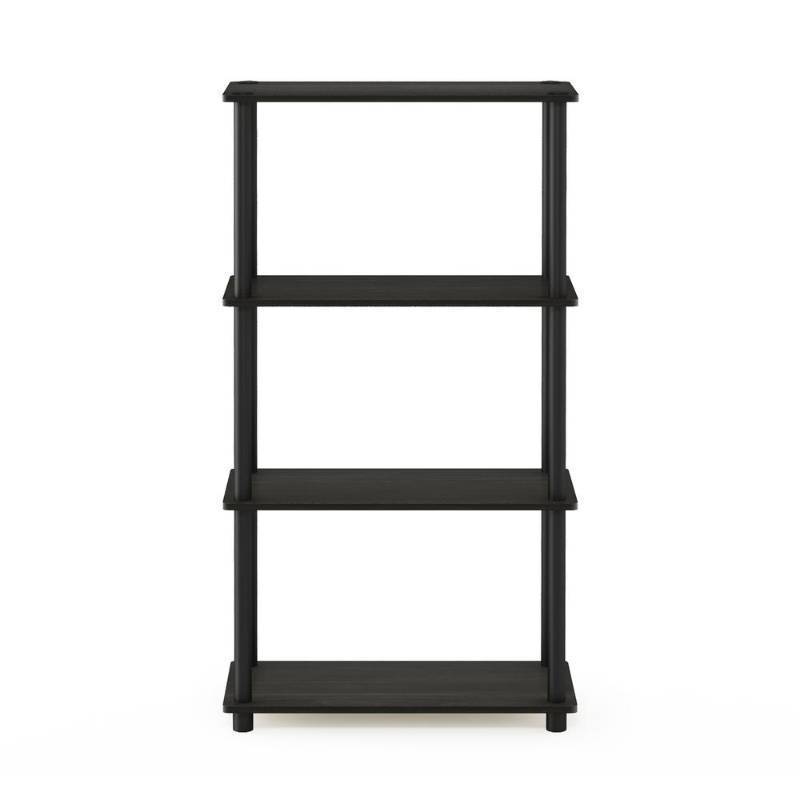 lot 29588 image: Furinno Turn-N-Tube 4-Tier Multipurpose Shelf Display Rack, EspressoBlack