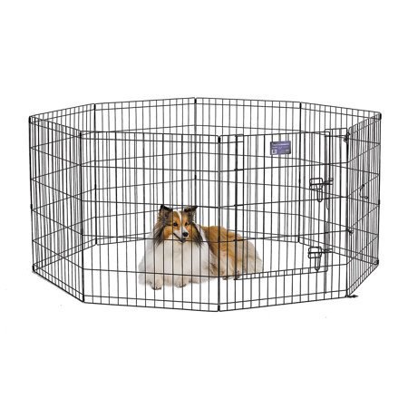 lot 29661 image: MidWest Foldable Metal Exercise Pet Playpen with Door with Door, 24W x 30H