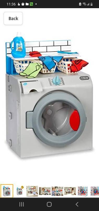 lot 29676 image: Little Tikes First Washer Dryer - Realistic Pretend Play Appliance for Kids, Interactive Toy Washing Machine with 11 Laundry Accessories, Unique Toy, Ages 2
