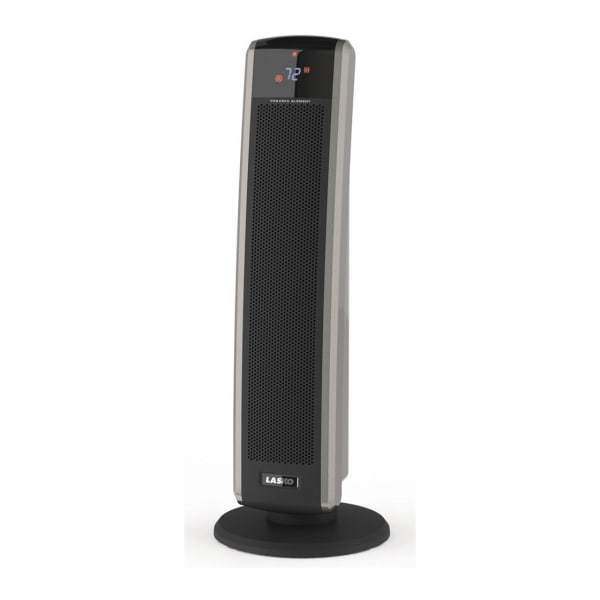lot 29694 image: Lasko 1500W Digital Ceramic Tower Space Heater with Remote, 5586, Black