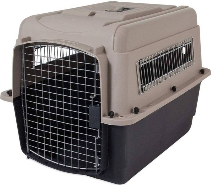 lot 29288 image: PETMATE ULTRA VARI KENNEL, HEAVY DUTY DOG TRAVEL CRATE, 28 LONG , 25-30LBS, TAUPEBLACK