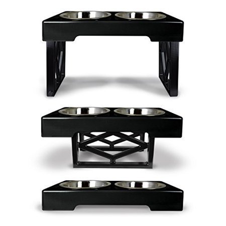lot 29159 image: Pet Zone Designer Diner - Adjustable Elevated Dog Bowls - Adjusts to 3 Heights