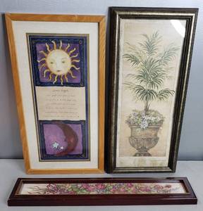 lot 125 image: Framed Pictures, 2 Signed Prints, (21 x 11, 22 x 10 & 23 x 4.25)