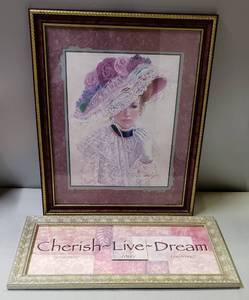 lot 132 image: Framed Pictures #8, 1 Printed Is Signed (22.5 x 18.5 & 10.5 x 22.5)