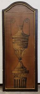 lot 136 image: 3 Neoclassical Style Urn Motif Painted Panels, (36 x 14.25)
