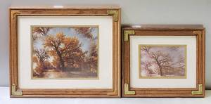 lot 138 image: Framed Pictures #12, Trees Changing Seasons, (Couple of corner pieces are missing. Shown in photos. 13 x 16 & 10 x12)