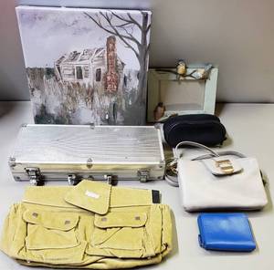 lot 178 image: Miscellaneous Items, Including Picture (Artist Katie Toobs) & Small Purses
