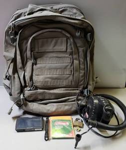 lot 190 image: Misc. Outdoor Items, Including Military Style Back Pack & Megellan Roadmate