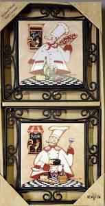 lot 8 image: New View, Stylized Metal Wall Ceramic, Set of 2