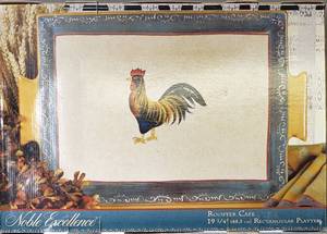 lot 14 image: Noble Excellence Rooster Caf Rectangular Dinner Plate, (19x14)