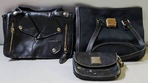 lot 232 image: Med. Size Purses, (One looks like a leather jacket), Dooney & Burke Purse & Mini Hand Bag