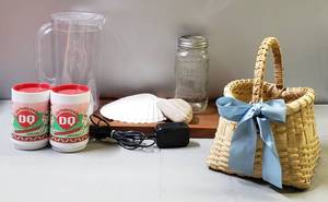 lot 235 image: Misc. Home, Serving Tray, (21 x 8) & Bath & Body Works Basket, (7 x 9.5 x 6.5)