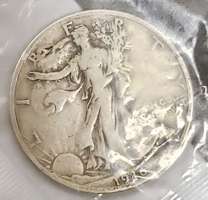 lot 27 image: 1936 Walking Liberty Silver Half Dollar, (In Package)