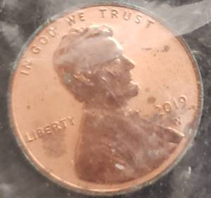 lot 42 image: 2019W Reverse Proof Lincoln Head Cent, (In Package)
