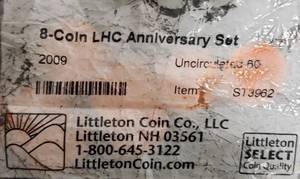 lot 47 image: 2009 Uncirculated8 Coin LHC Anniversary Set, Lincoln Head Cent, (In Package)