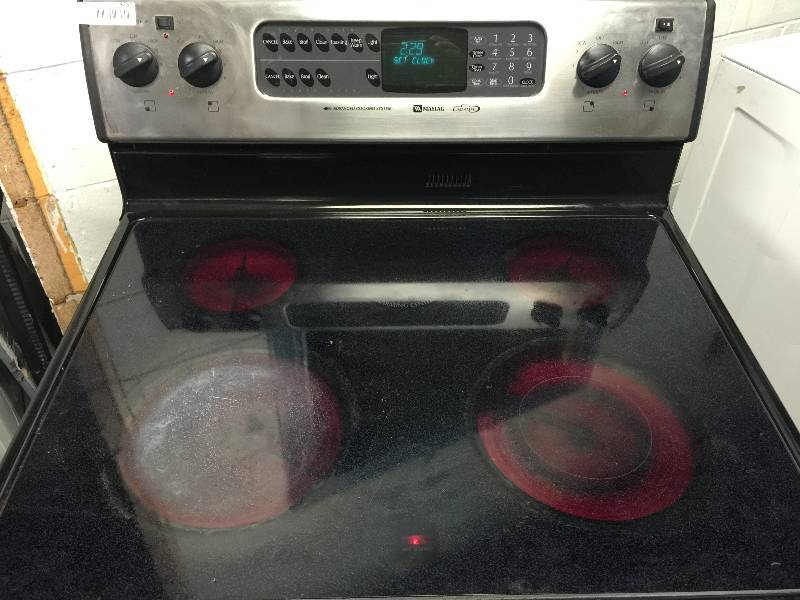 lot 8757 image: MAYTAG 6.7 cu. ft. capacity DOUBLE oven electric range with Dual-Choice element