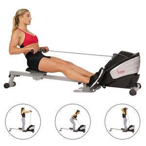 lot 1114 image: Sunny Health &amp Fitness SF-RW5622 Dual Function Magnetic Rowing Machine Rower w LCD Monitor (open hardware)