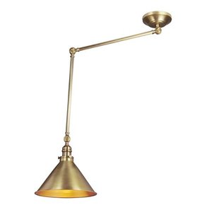lot 1991 image: Sconce Pendant Aged Brass by Lucas McKearn- Retail$136.49